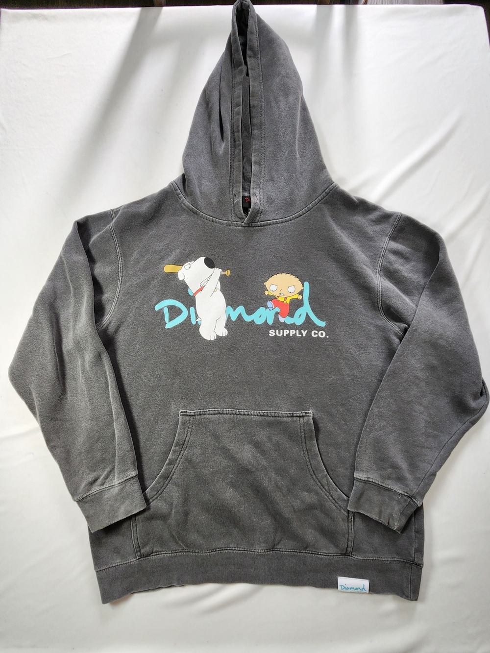 Diamond Supply Co. Kids' Gray Graphic Hoodie - Stewie & Brian